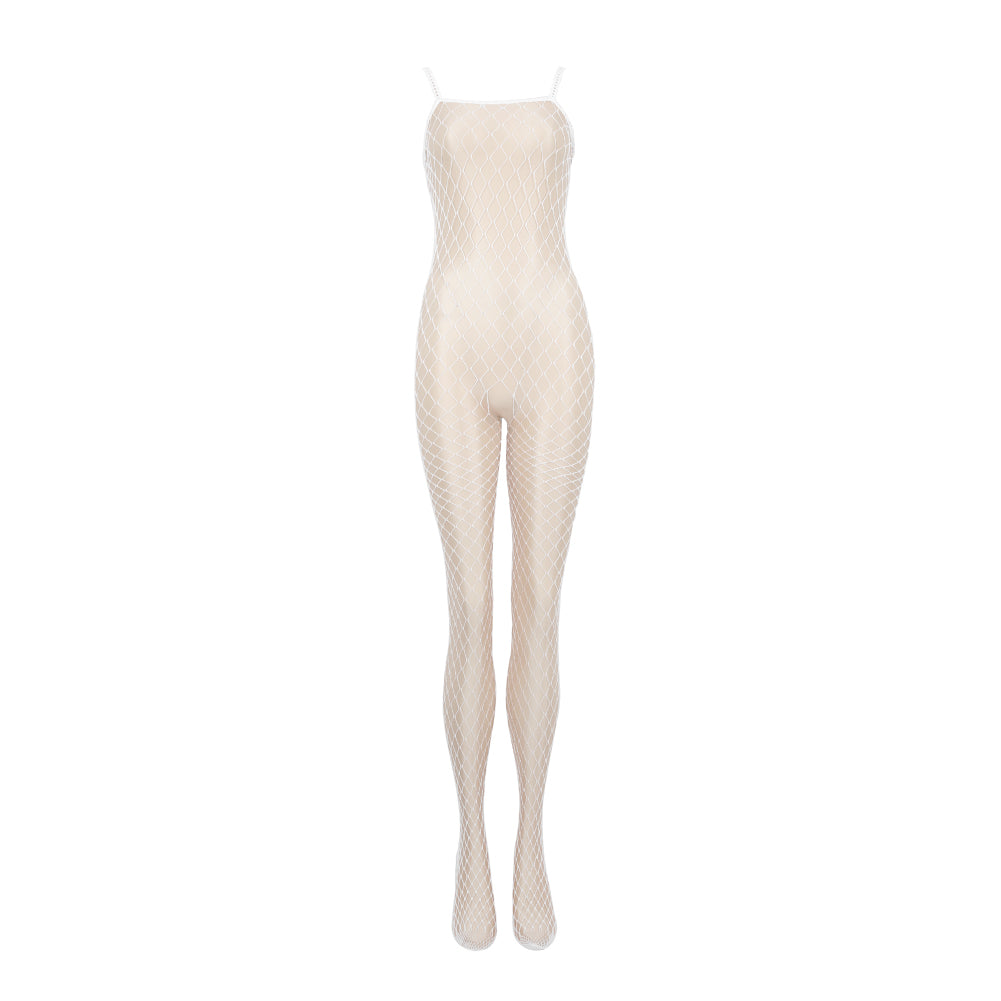 Diversiti Glow-in-the-Dark Crotchless Body Stocking White / One size - AMORESY