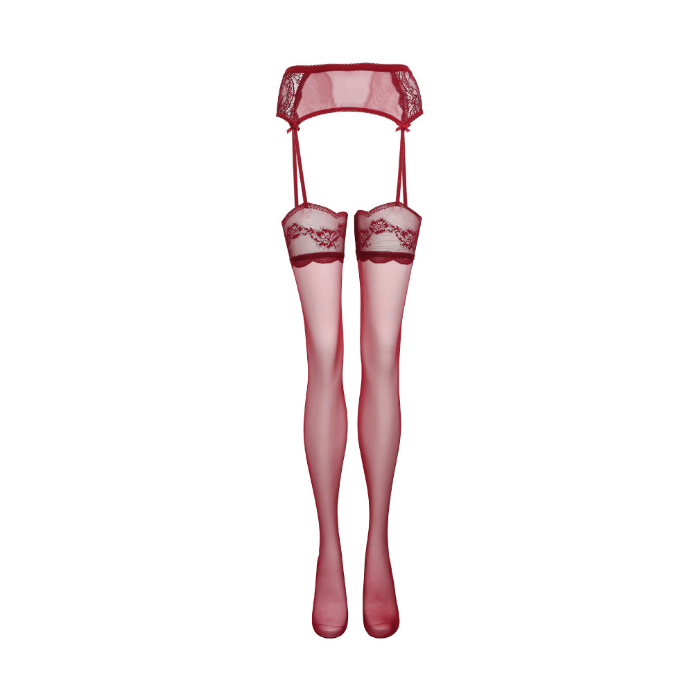 Diviniti Thigh-High Stockings and Garter Belt - AMORESY
