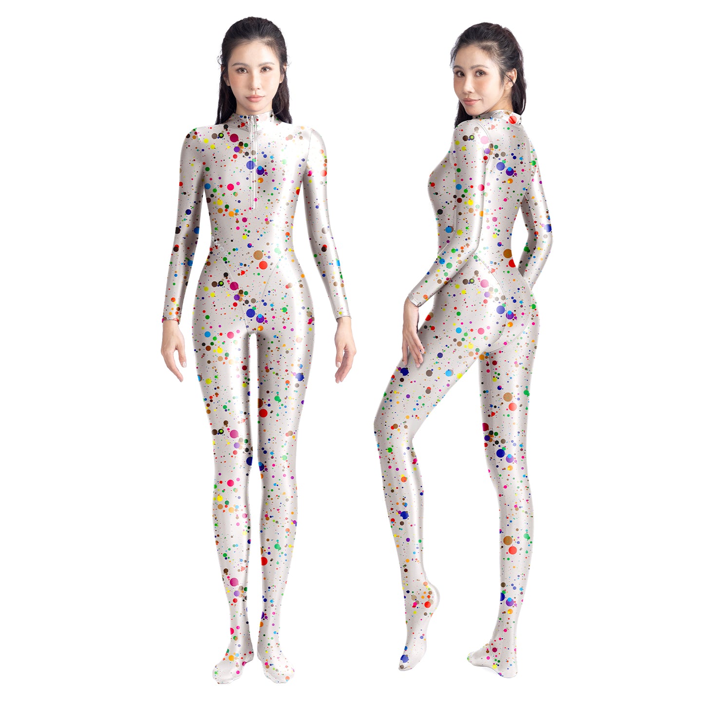 Celestia Series Front-Zip Catsuit - Patterned Designs