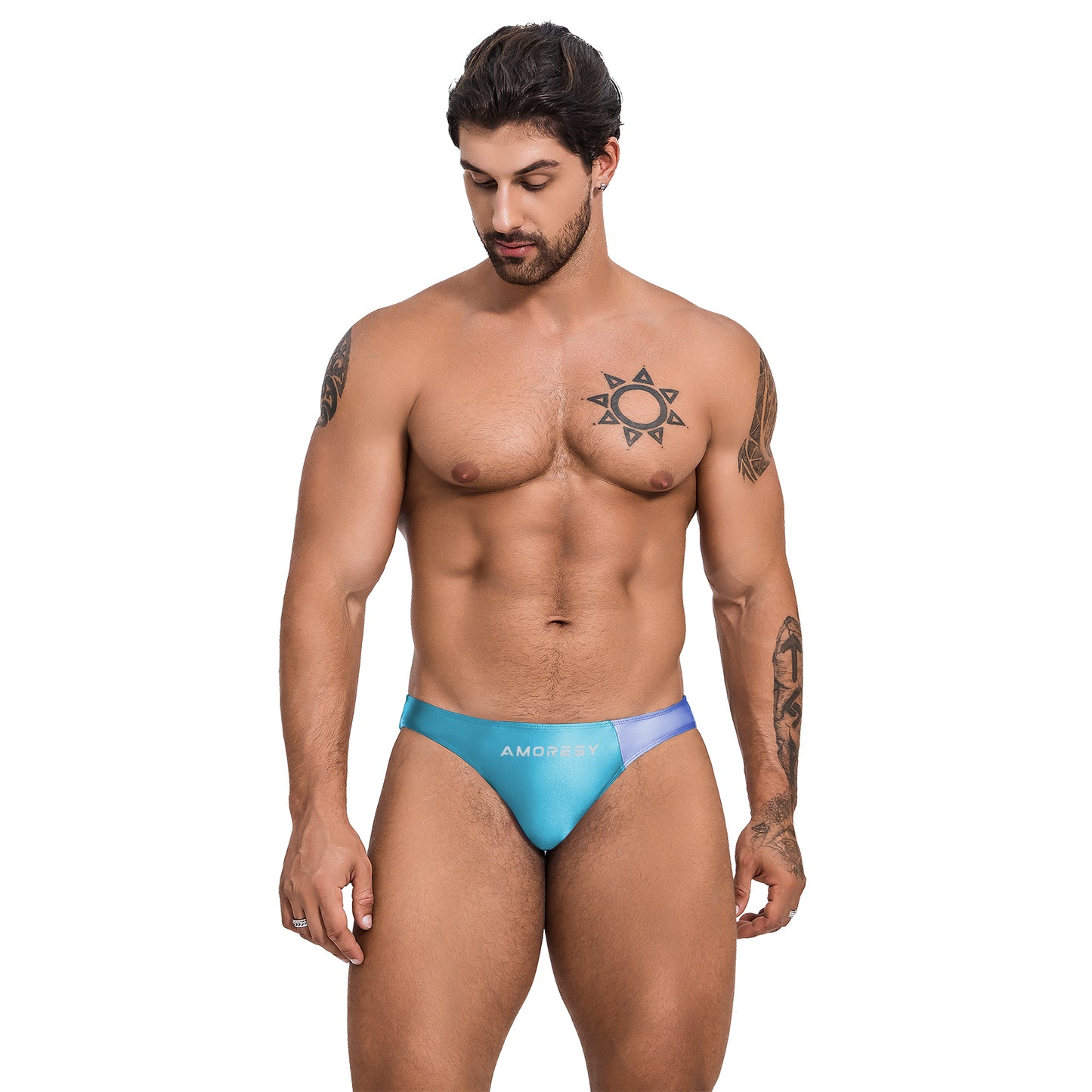 Oceanus C Series Swimming Briefs Waterspout Blue / M - AMORESY