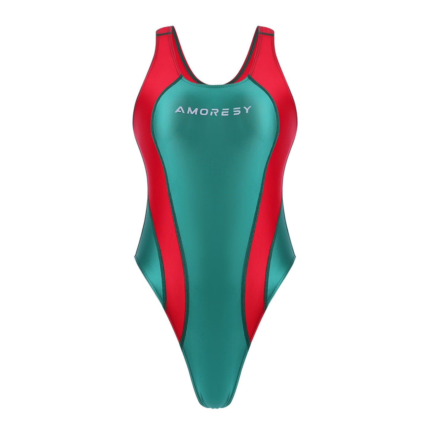 Festive Super High-Leg Backless Swimsuit Leotard Green / M - AMORESY