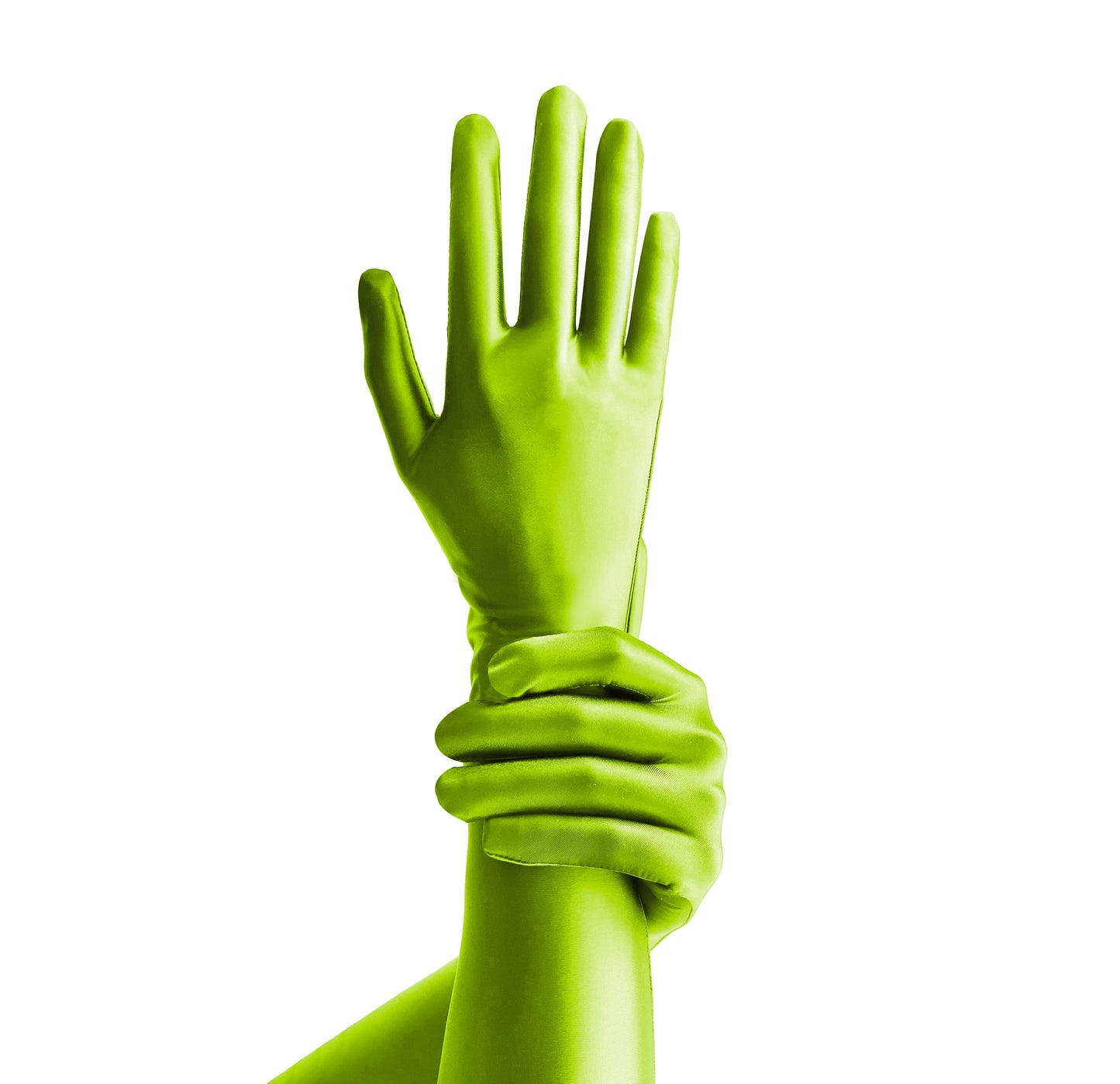 Elbow-Length Gloves one size / Acid Lime - AMORESY