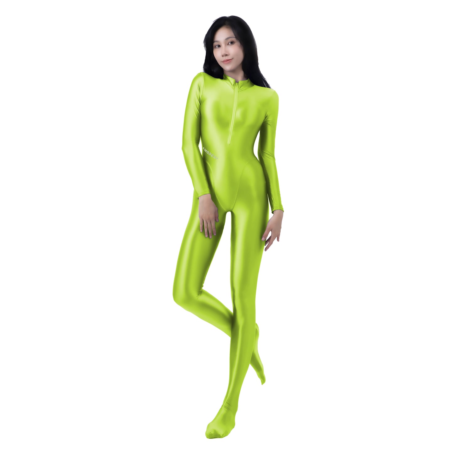 Celestia Series Front-Zip Catsuit Catsuit Acid Lime / M - AMORESY