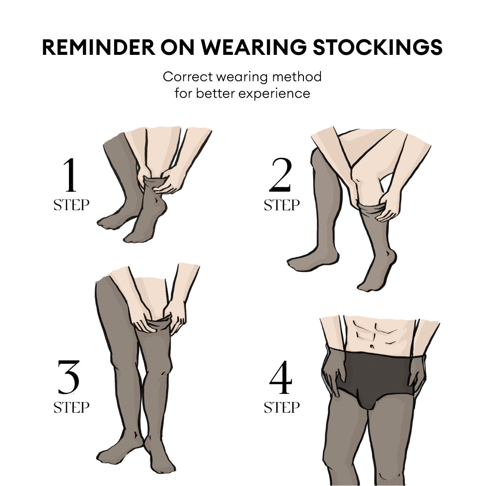 Authoriti Men’s Long Semi-Sheer Socks Lingerie - AMORESY