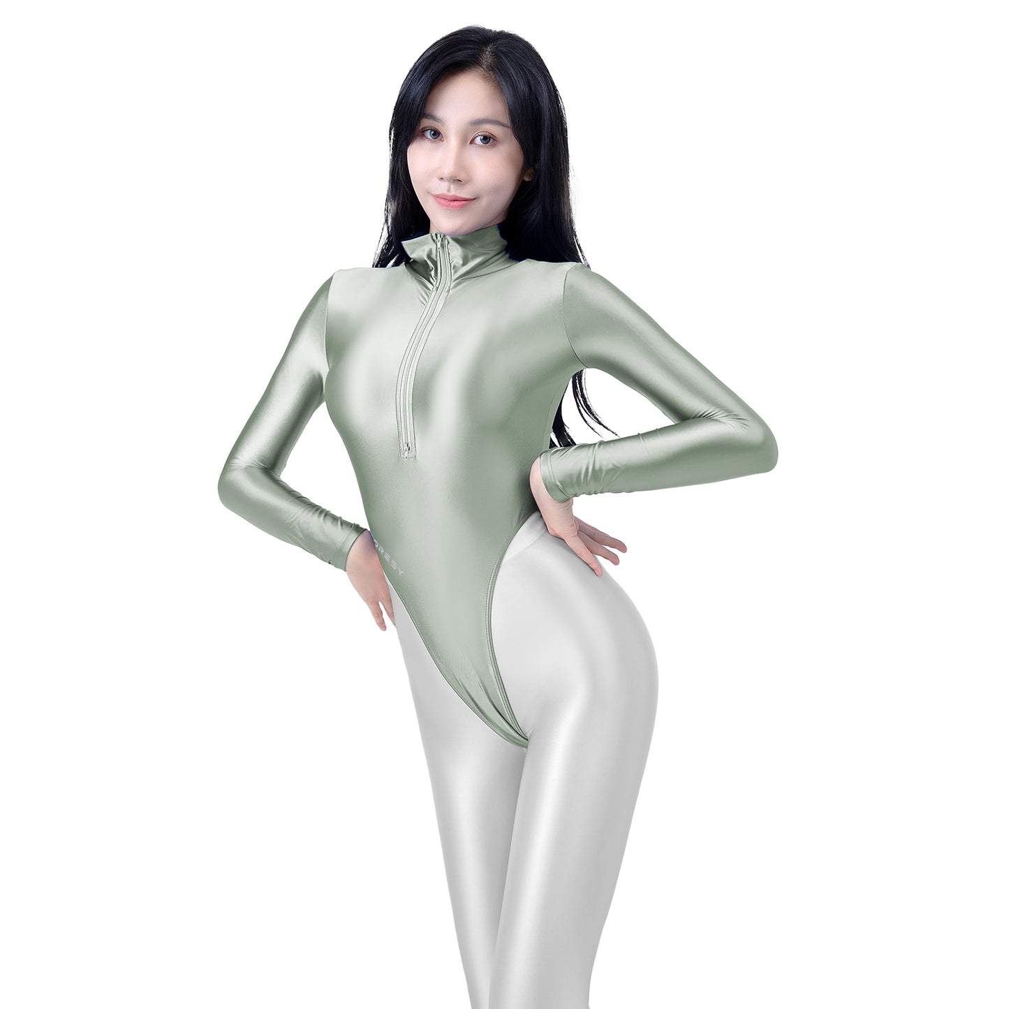 Solara C Series Super High-Leg Thong Swimsuit Leotard Sea Foam / M - AMORESY