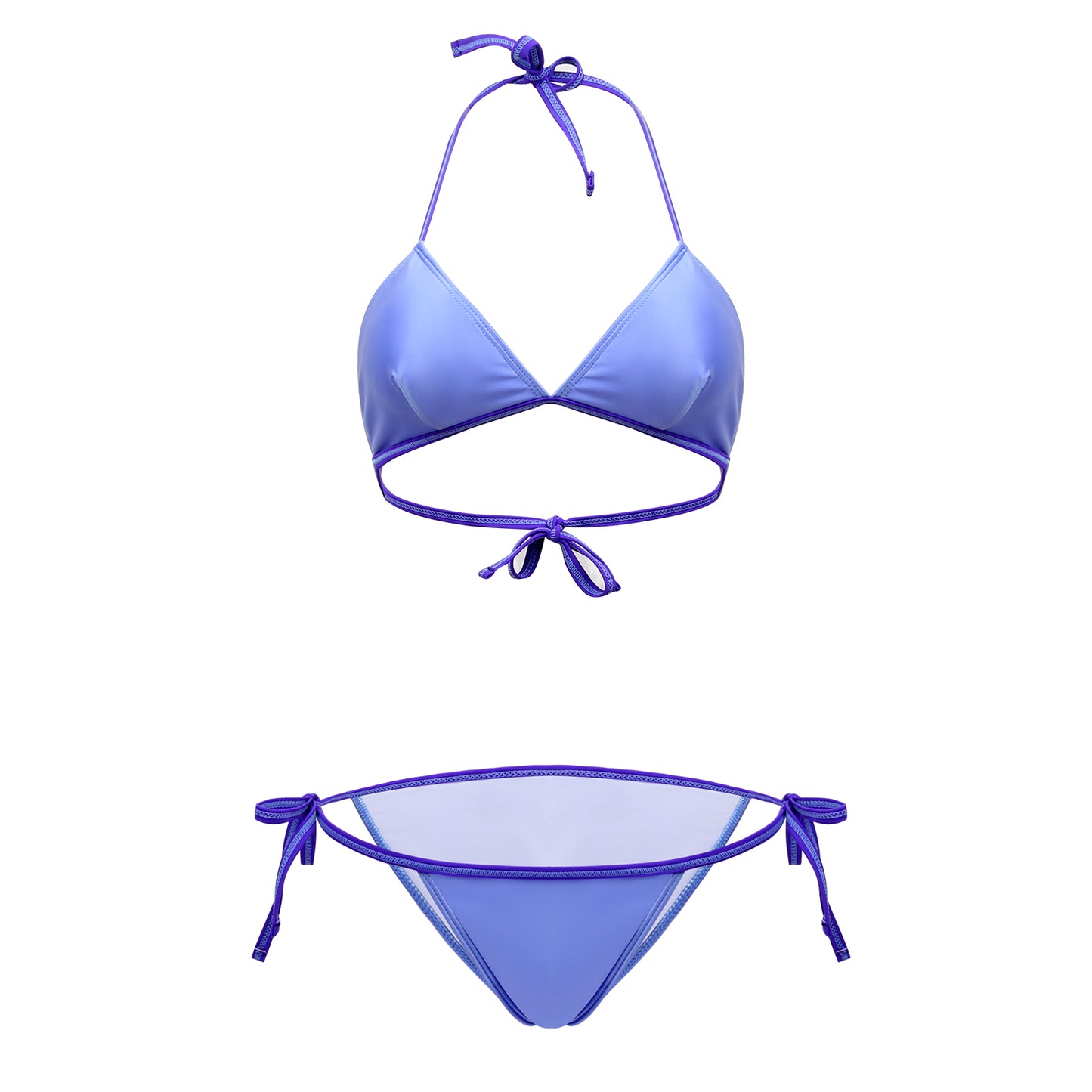 Fantasia Tied String Swimsuit Bikini Very Peri / S - AMORESY