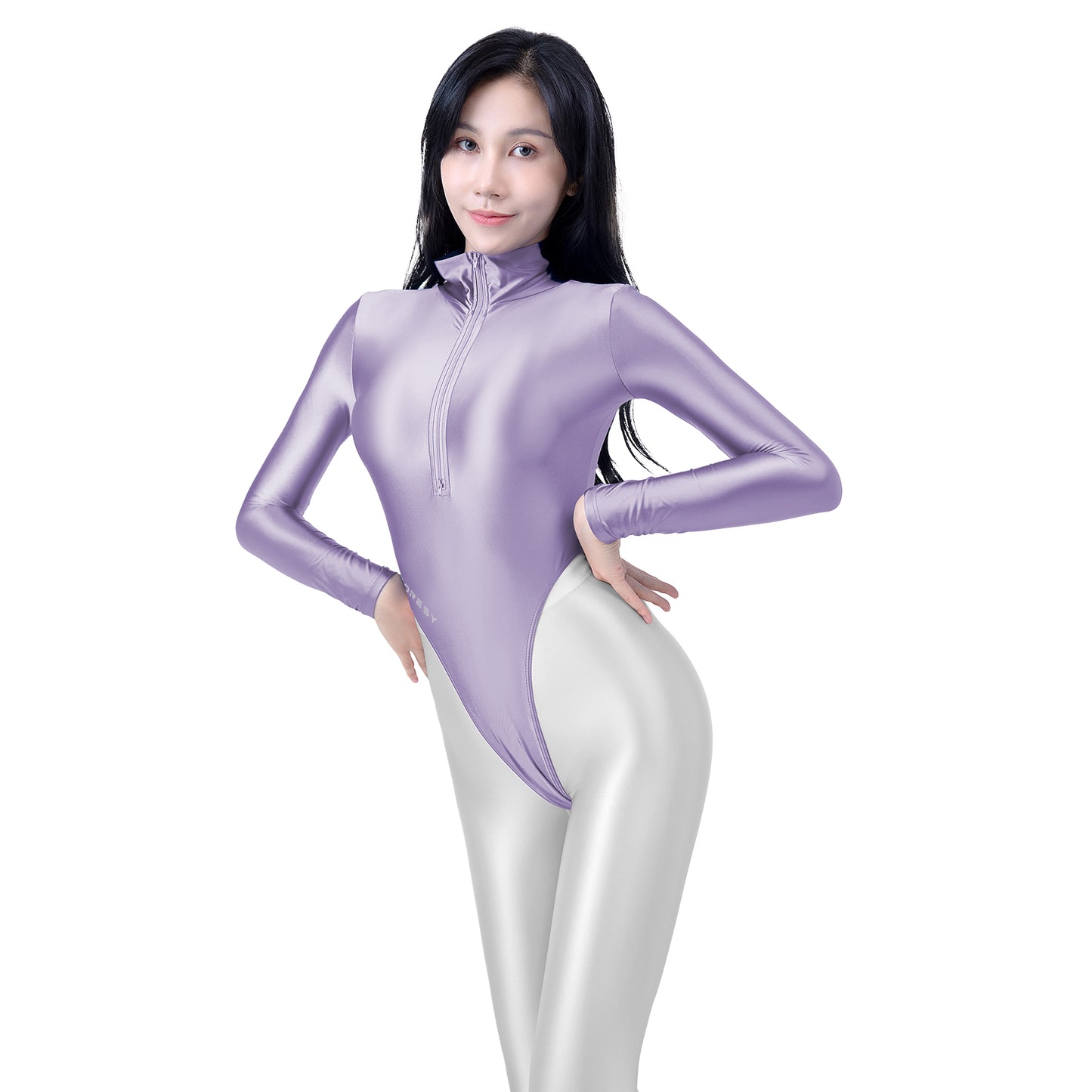 Solara C Series Super High-Leg Thong Swimsuit Leotard Pastel Lilac / M - AMORESY