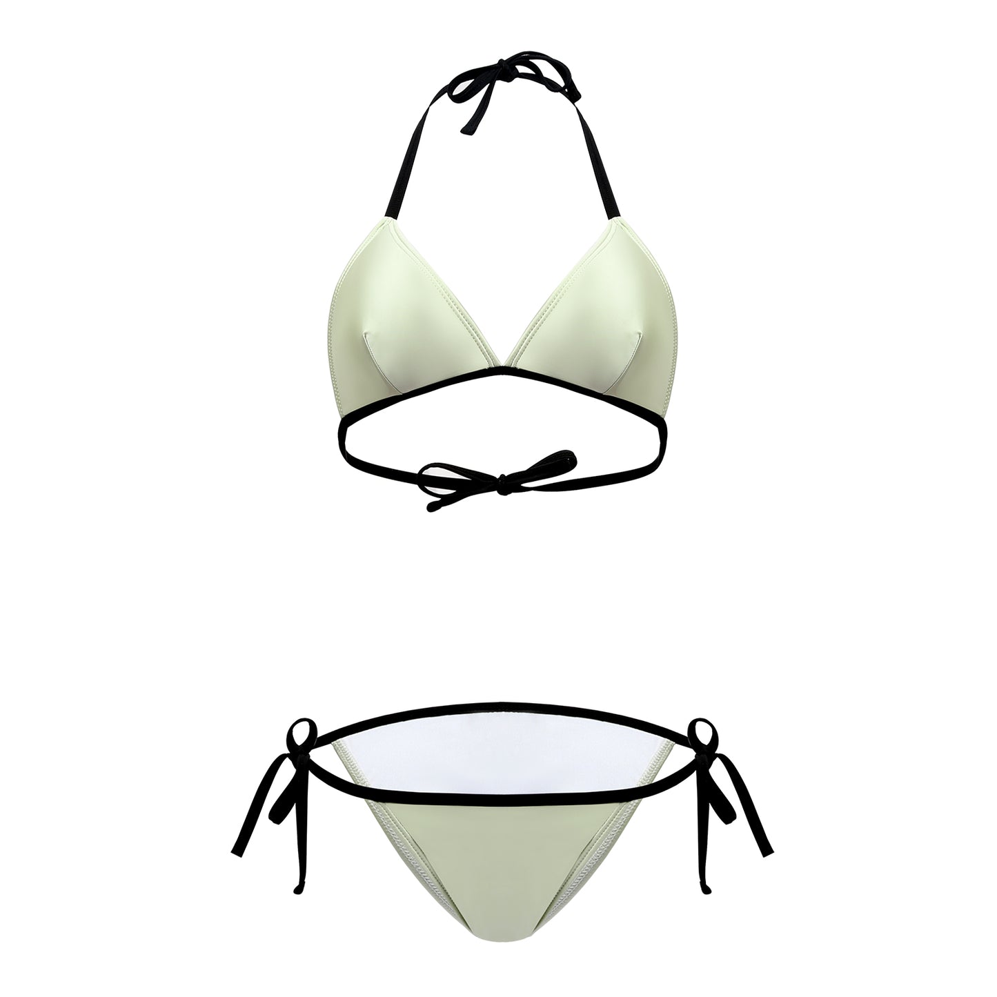 Fantasia Tied String Swimsuit Bikini Sea Foam / S - AMORESY