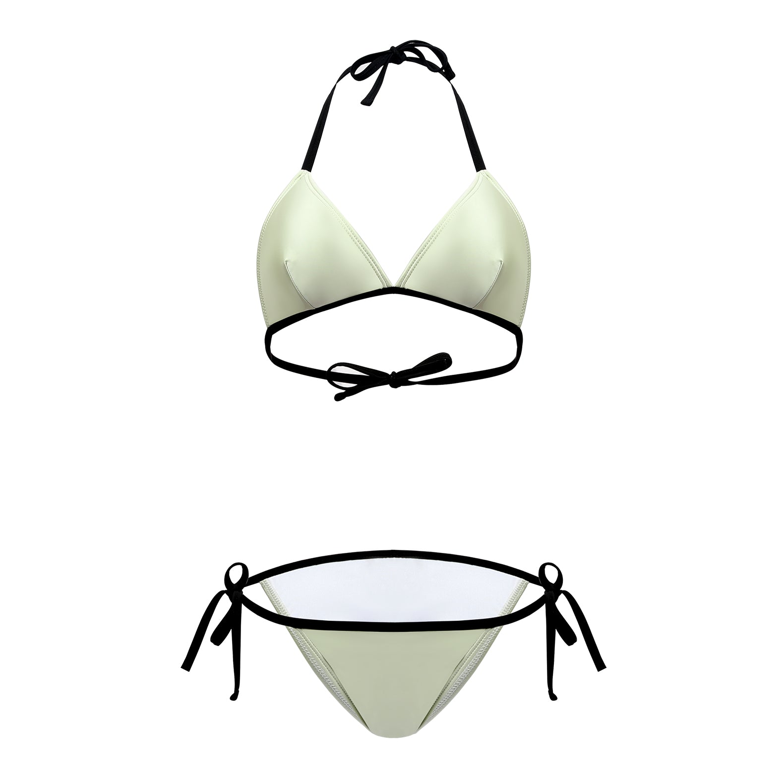 Fantasia Tied String Swimsuit Bikini Sea Foam / S - AMORESY