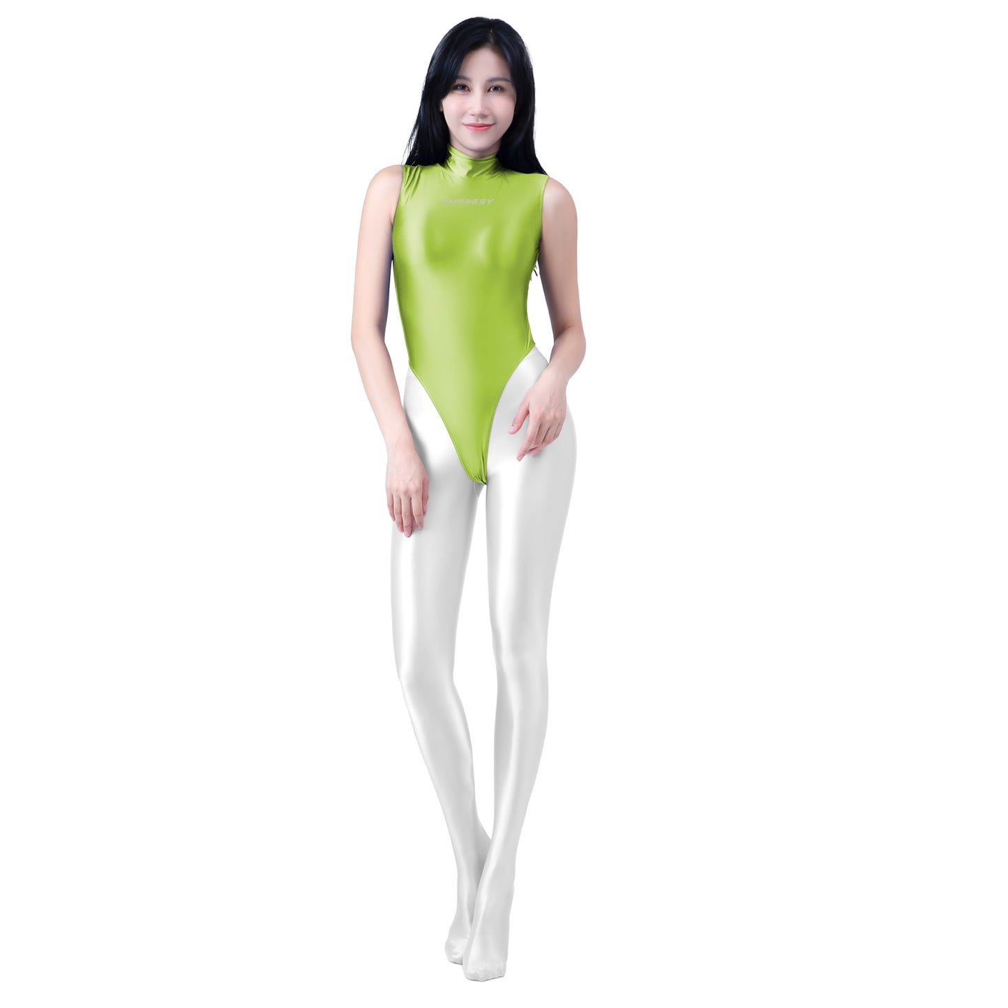 Eris C Series Super High-Leg Thong Swimsuit Leotard Acid Lime / M - AMORESY