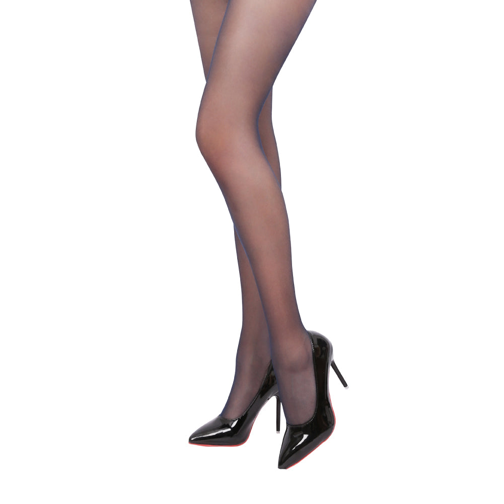 Zestiti Crotchless Glitter Tights One Size / Blue Black - AMORESY