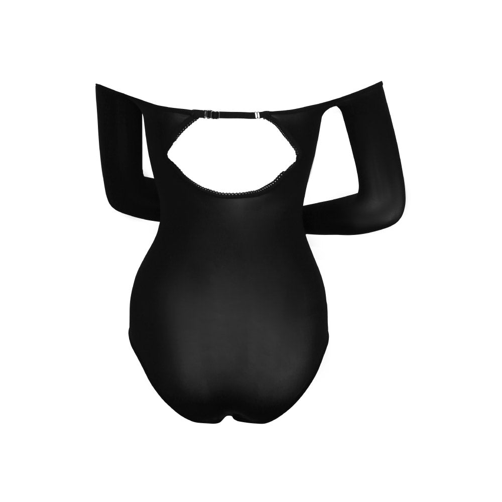 Exciti Sheer Off-Shoulder Ultra-Shiny Bodysuit