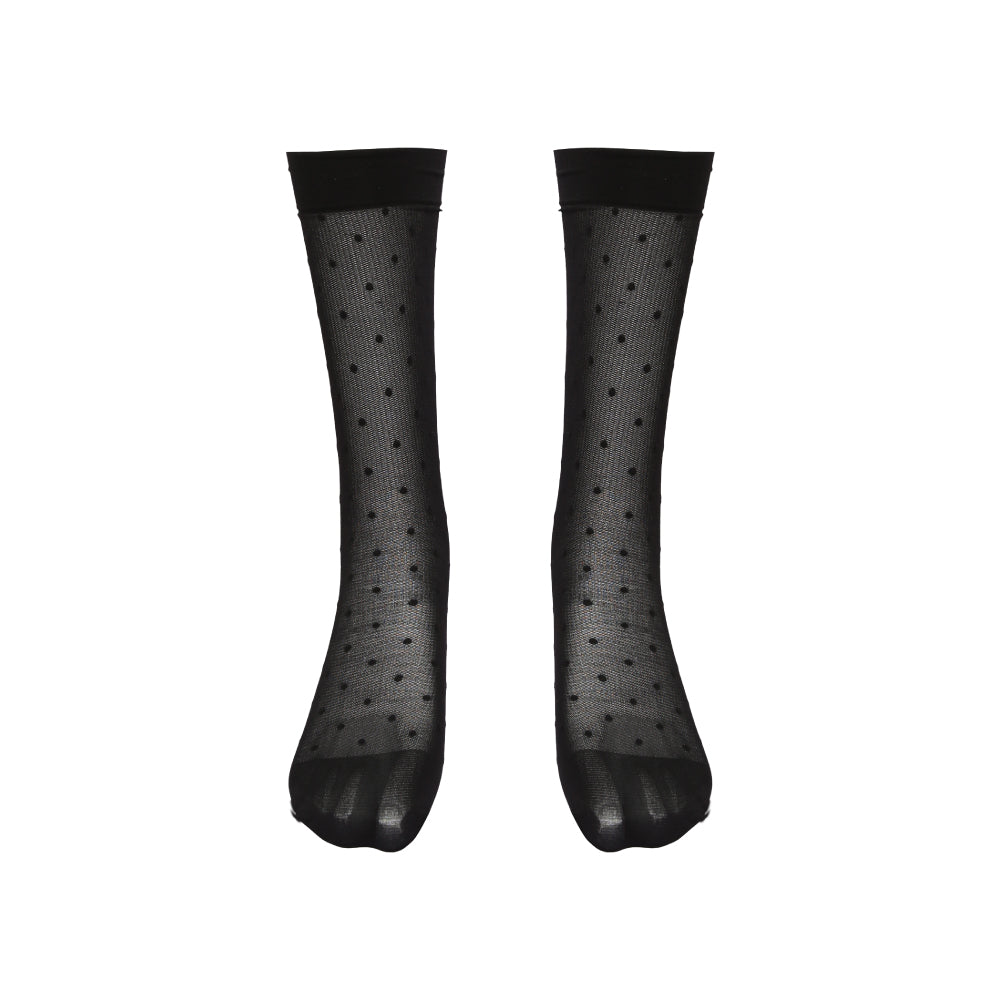 Dynasti Men’s Polka Dot Sheer Socks Lingerie Black / One size - AMORESY