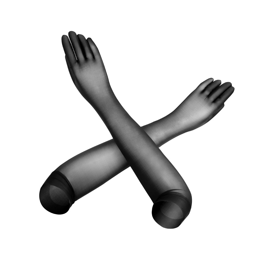 Catti Sheer Elbow-Length Gloves Lingerie Black / One size - AMORESY