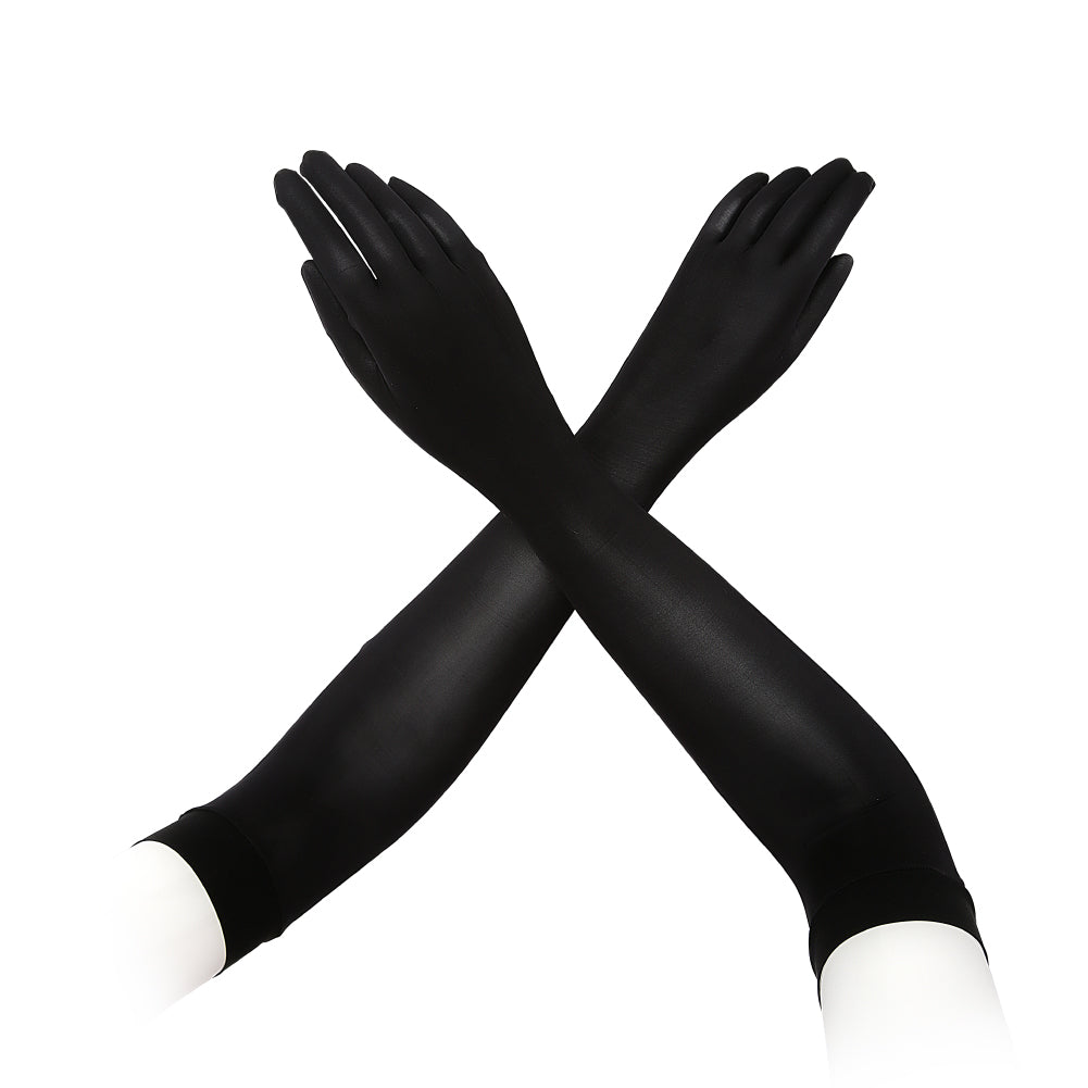 Operati Silky Elbow-Length Gloves Black / One size - AMORESY