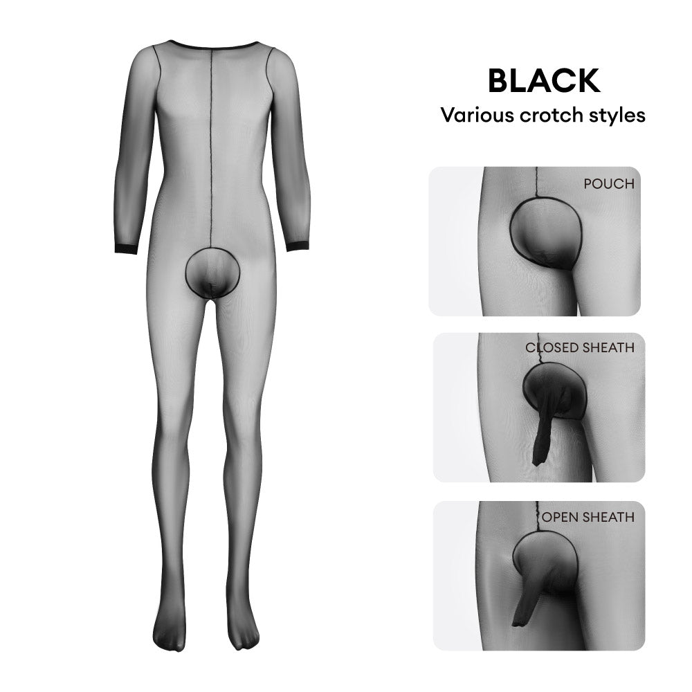 Vaniti Sheer Ultra-Shiny Men's Bodysuit