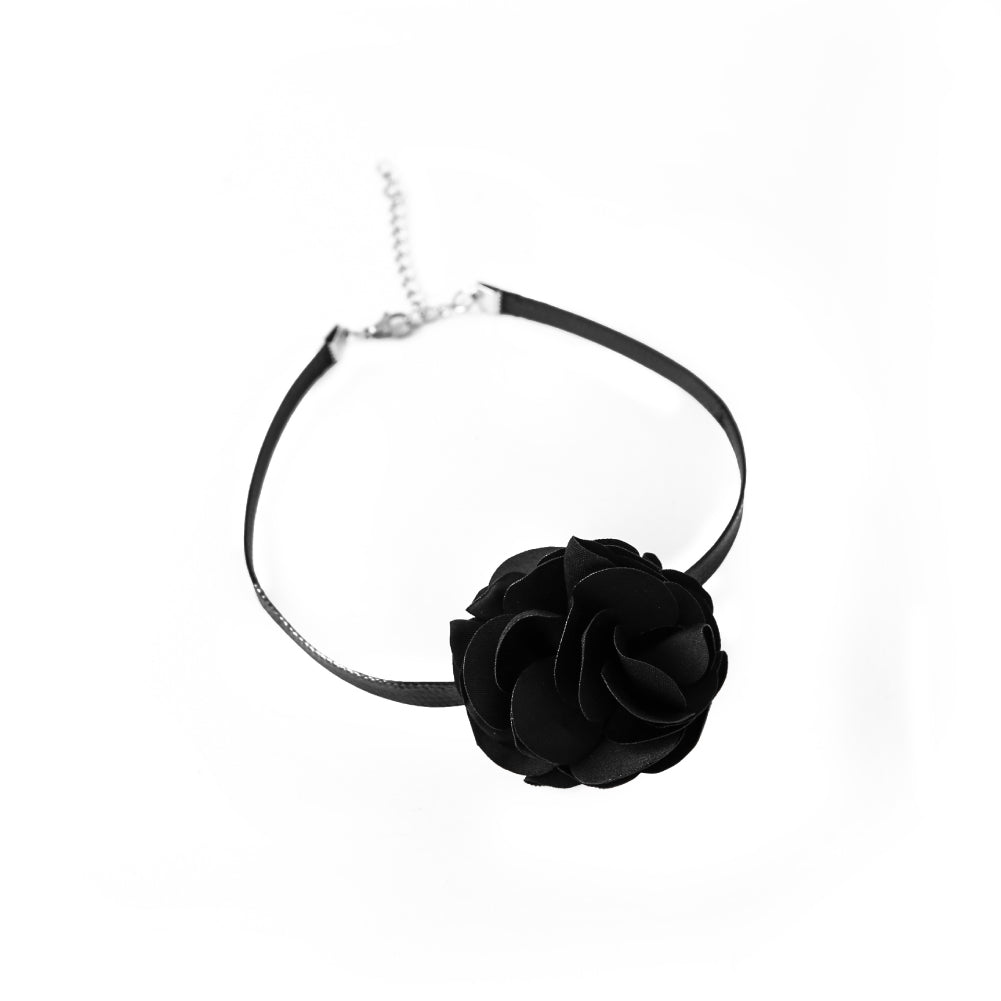 Beauti Rose Choker Black necklace clasp - AMORESY