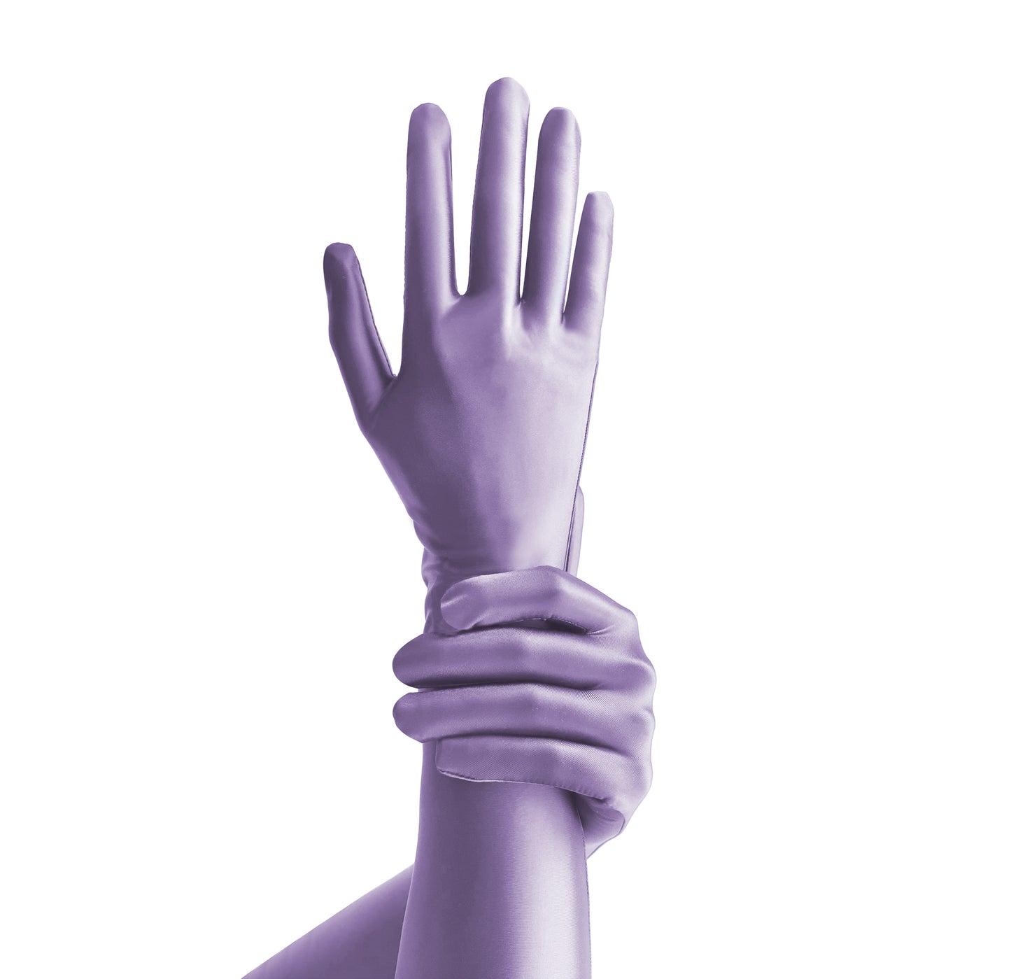 Elbow-Length Gloves one size / Pastel Lilac - AMORESY