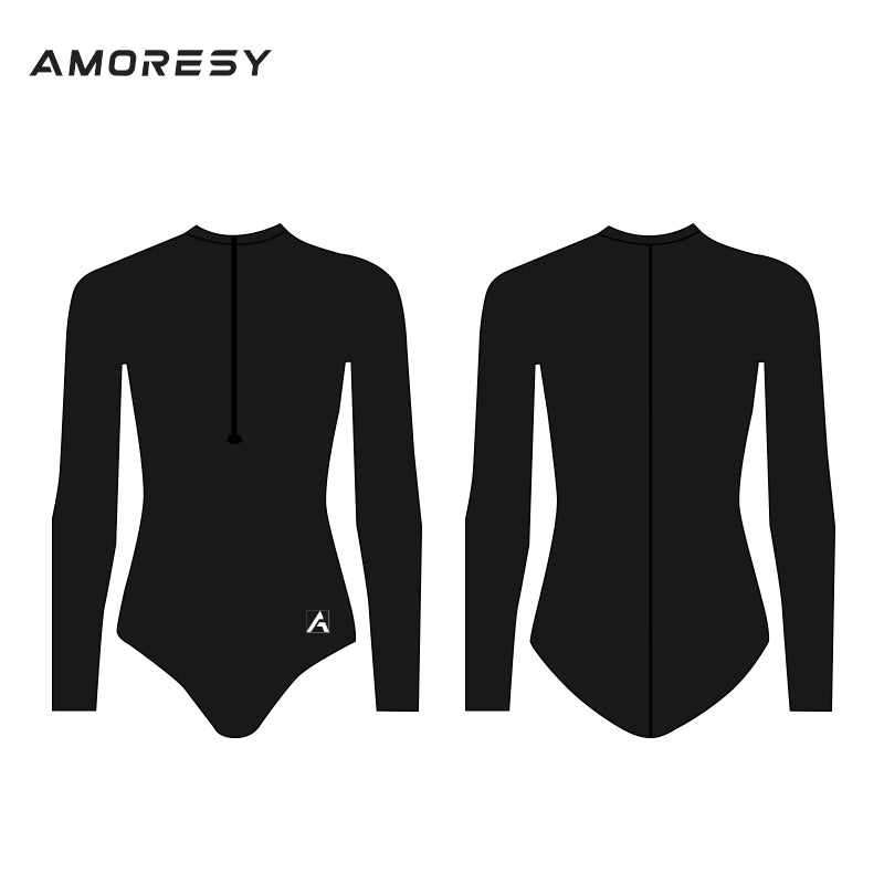 Solara A Series High-Leg Front-Zip Swimsuit Leotard - AMORESY