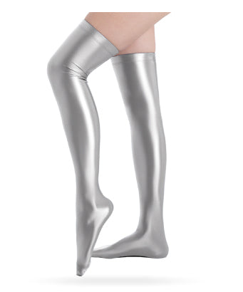 Luxiva Thigh High Stockings Swimming suit Silver gray / L - AMORESY
