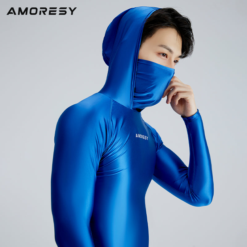 Hyperion Long-Sleeve Snood Hoodie Swimming suit Blue / M - AMORESY