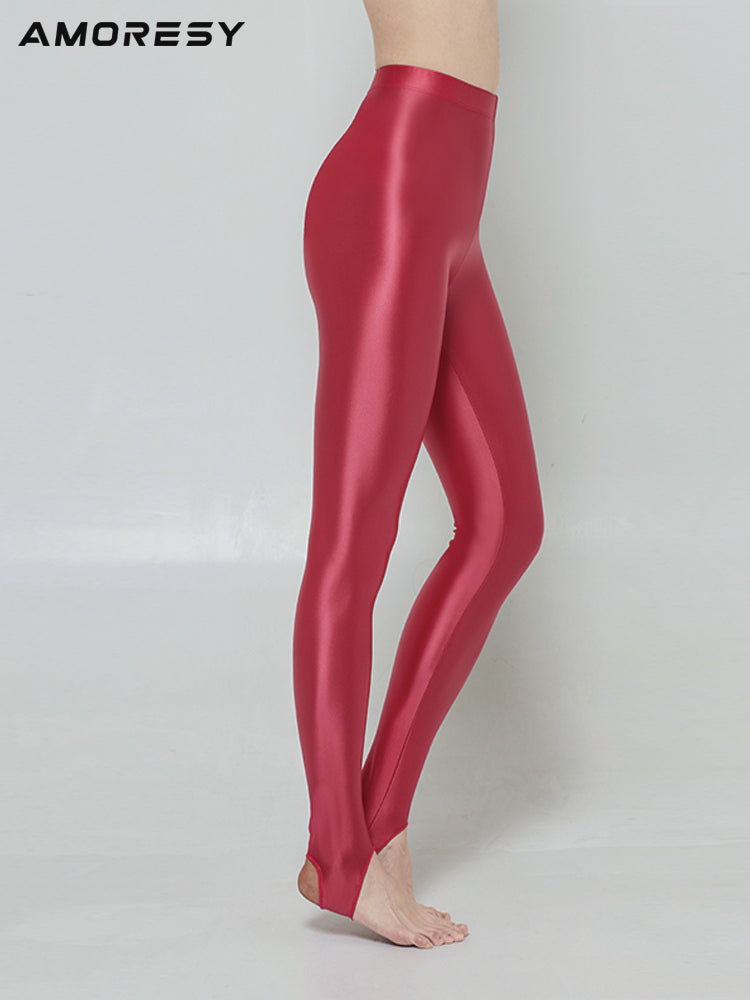 Luminelle Stirrup Leggings Rose red / M - AMORESY