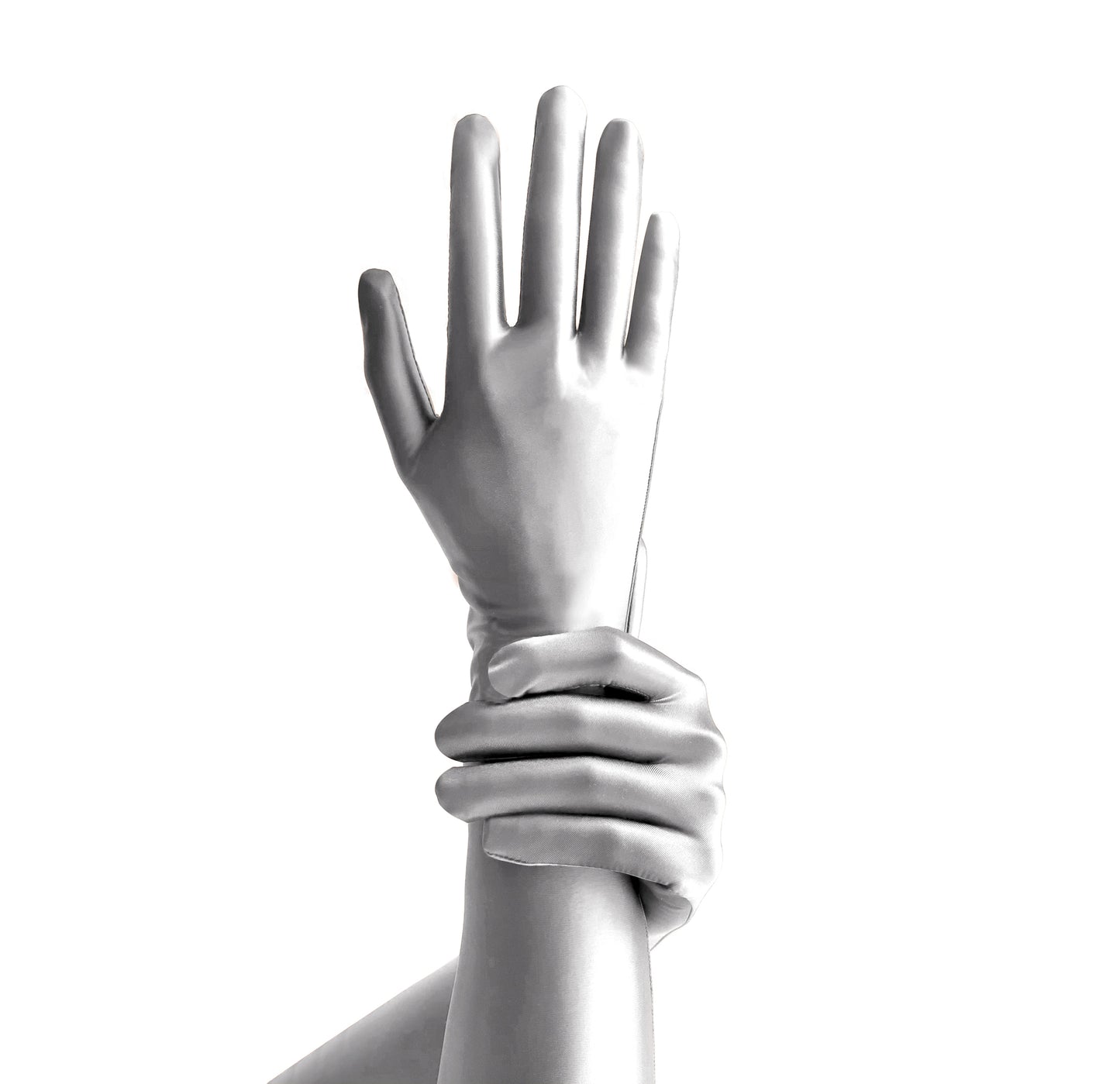 Elbow-Length Gloves one size / SILVER - AMORESY