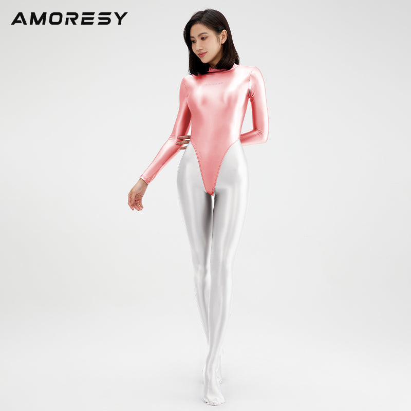 Epica Super High-Leg Thong Swimsuit Leotard Pink / M - AMORESY