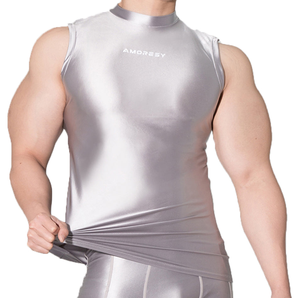Poseidon Sleeveless Sports Tank Top 服饰与配饰 Silver Gray / M - AMORESY