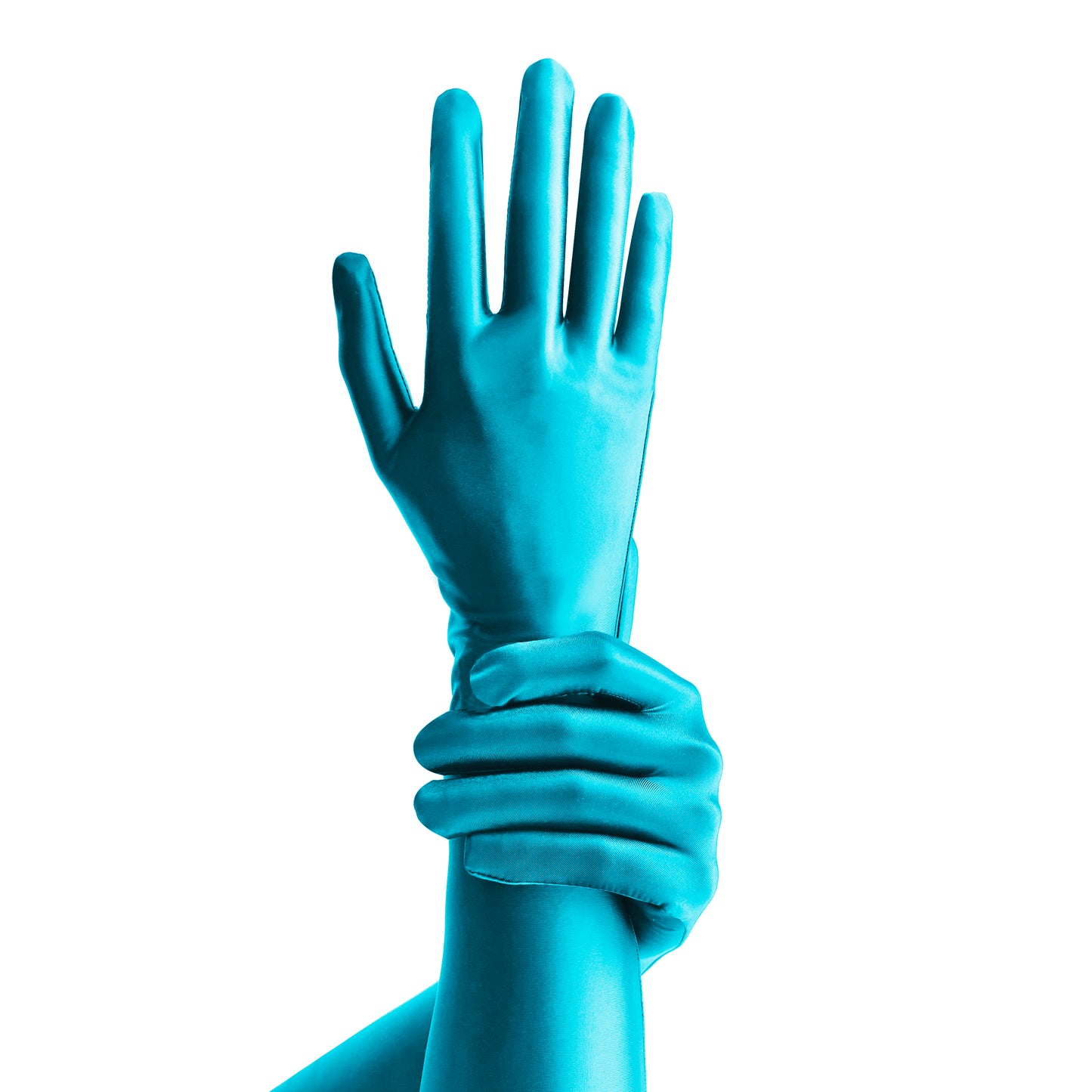 Elbow-Length Gloves one size / CORAL BLUE - AMORESY