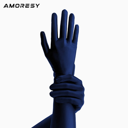 Elbow-Length Gloves one size / Navy Blue - AMORESY