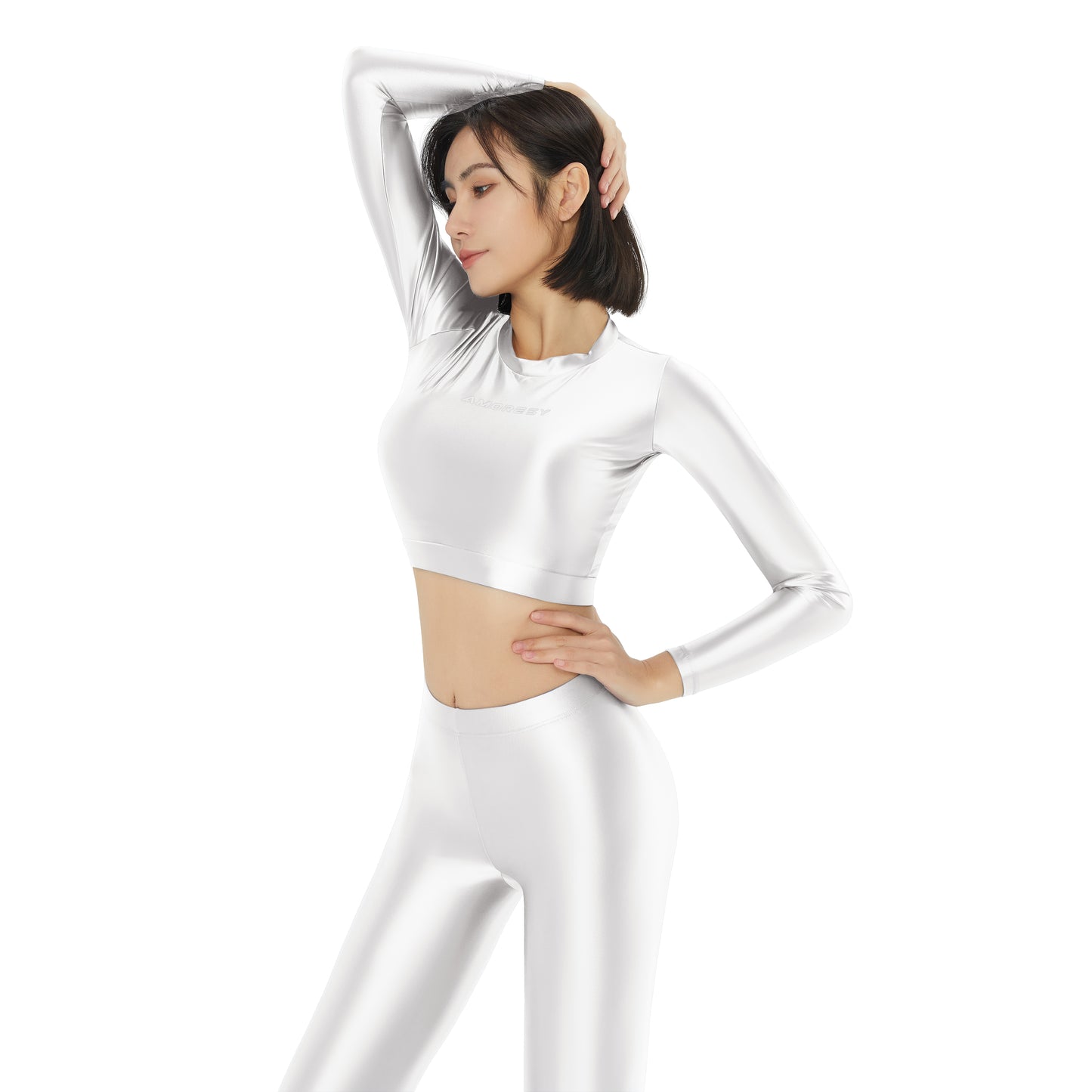 Bellaria Long-Sleeve Crop Top white / M - AMORESY
