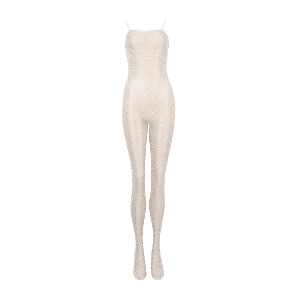 Diversiti Glow-in-the-Dark Crotchless Body Stocking White / One size - AMORESY