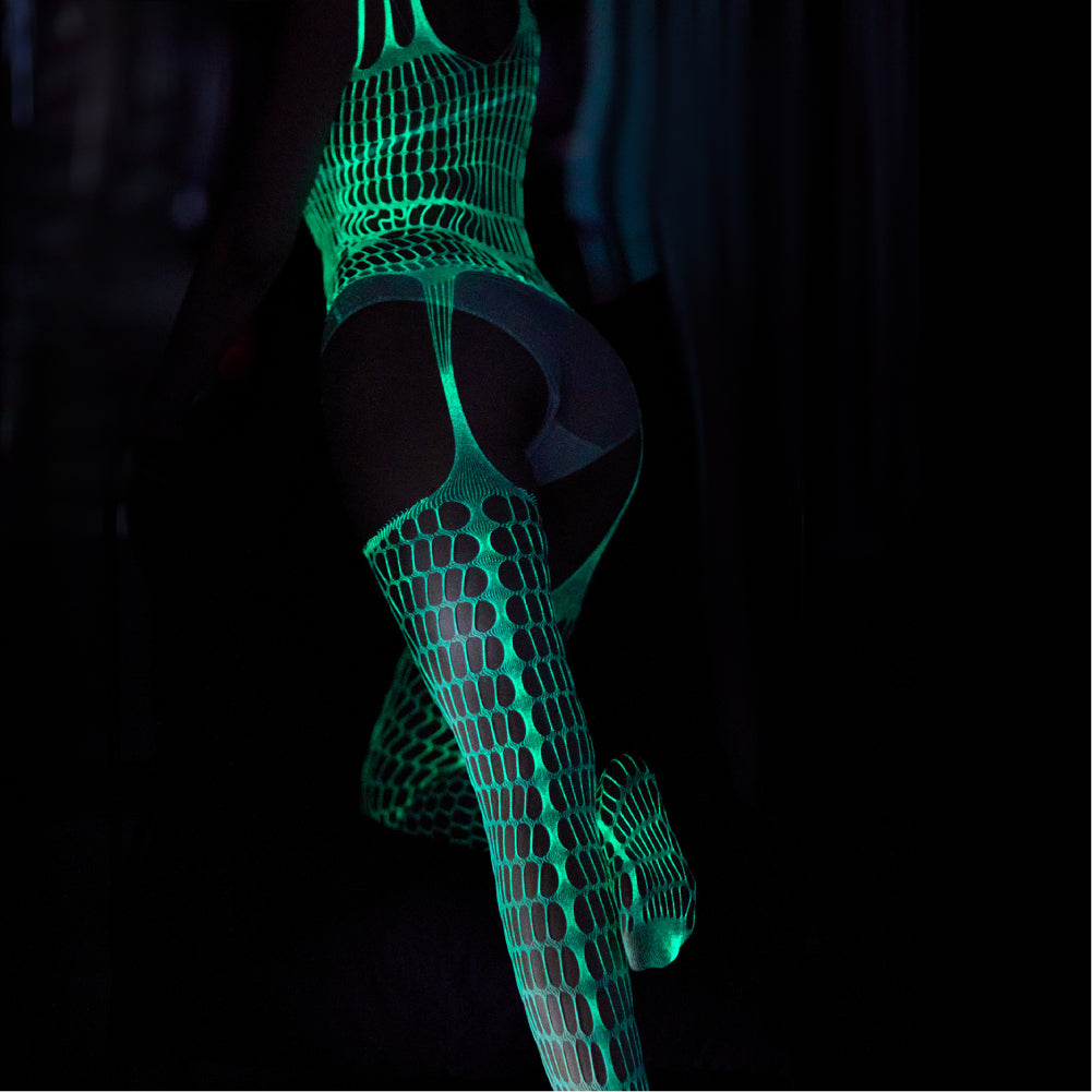 Glow-in-the-dark jumpsuit crotchless