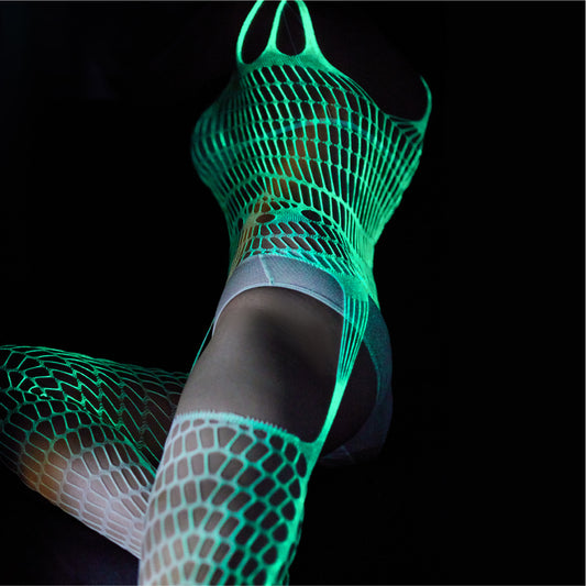 Glow-in-the-dark jumpsuit crotchless - AMORESY