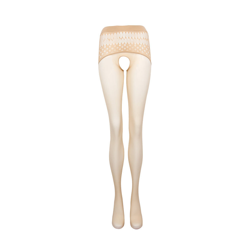 Mystiti Patterned Seamless Tights One size / Flesh / Crotchless - AMORESY