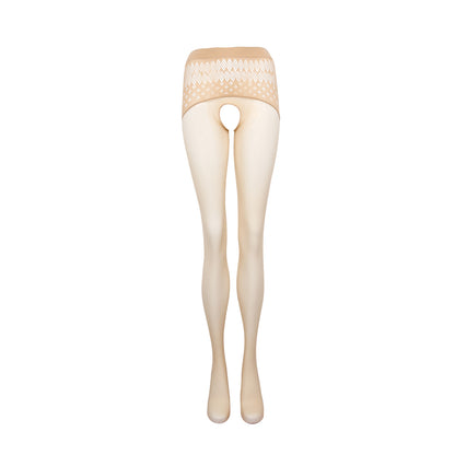 Mystiti Patterned Seamless Tights One size / Flesh / Crotchless - AMORESY