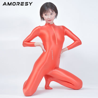 Celestia Series Front-Zip Catsuit - Sheer