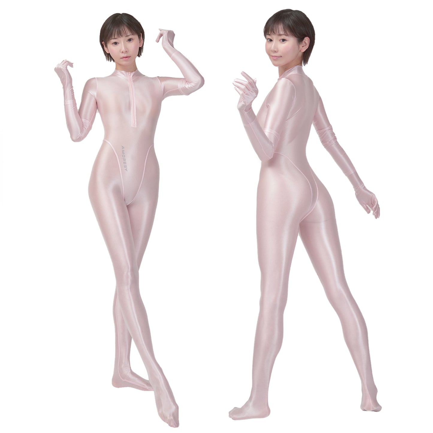 Celestia Series Front-Zip Catsuit - Sheer