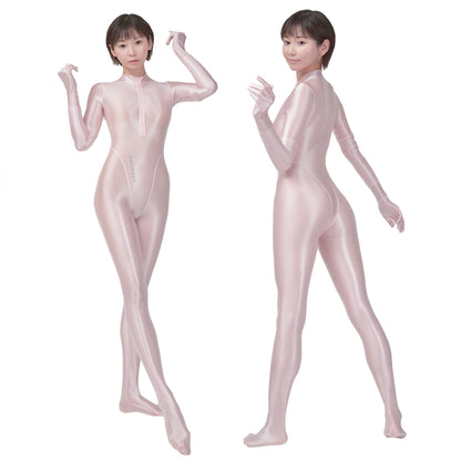 Celestia Series Front-Zip Catsuit - Sheer
