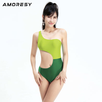 Alyssa Asymmetrical Cutout Swimsuit Leotard - AMORESY