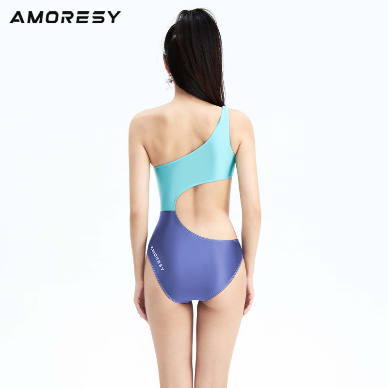 Alyssa Asymmetrical Cutout Swimsuit Leotard - AMORESY