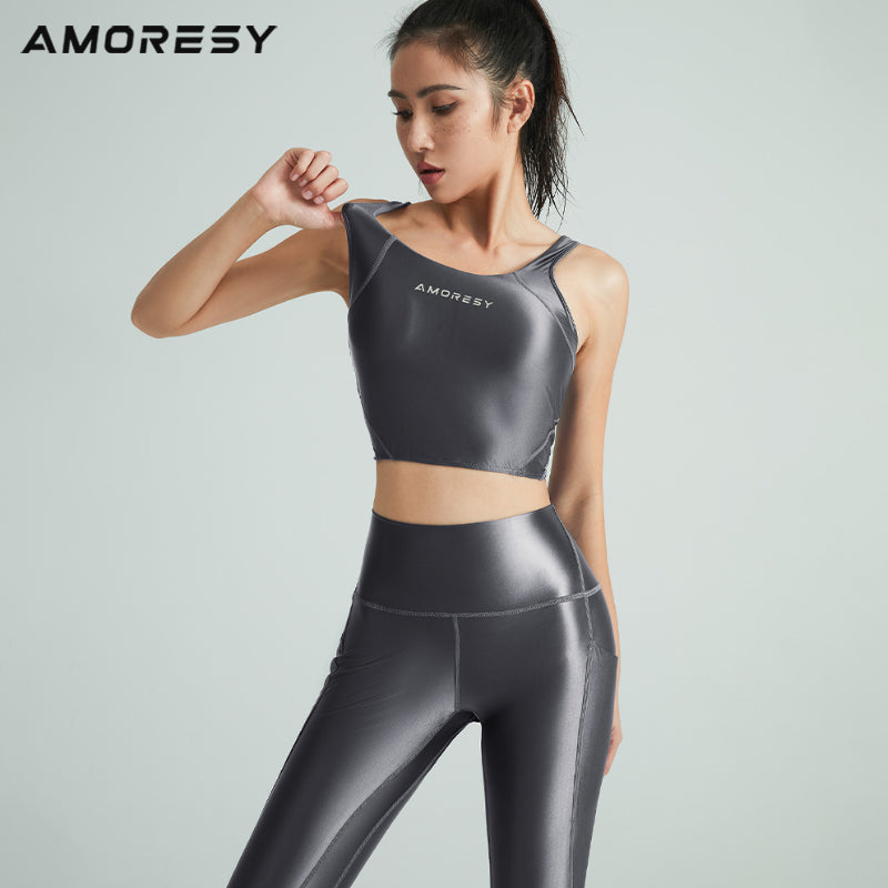 Angelica Sports Crop Top & Leggings - AMORESY