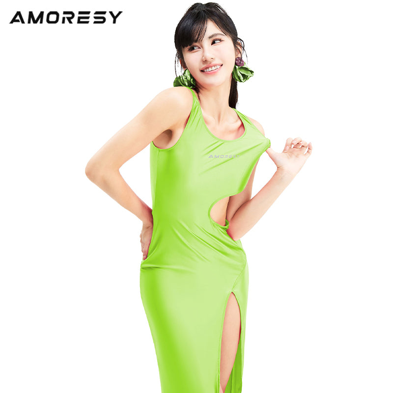 Lyricia Japanese Beach Dress Acid Lime / M - AMORESY