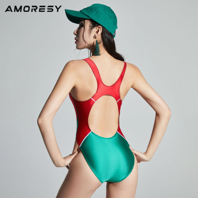 Festive Super High-Leg Backless Swimsuit Leotard - AMORESY