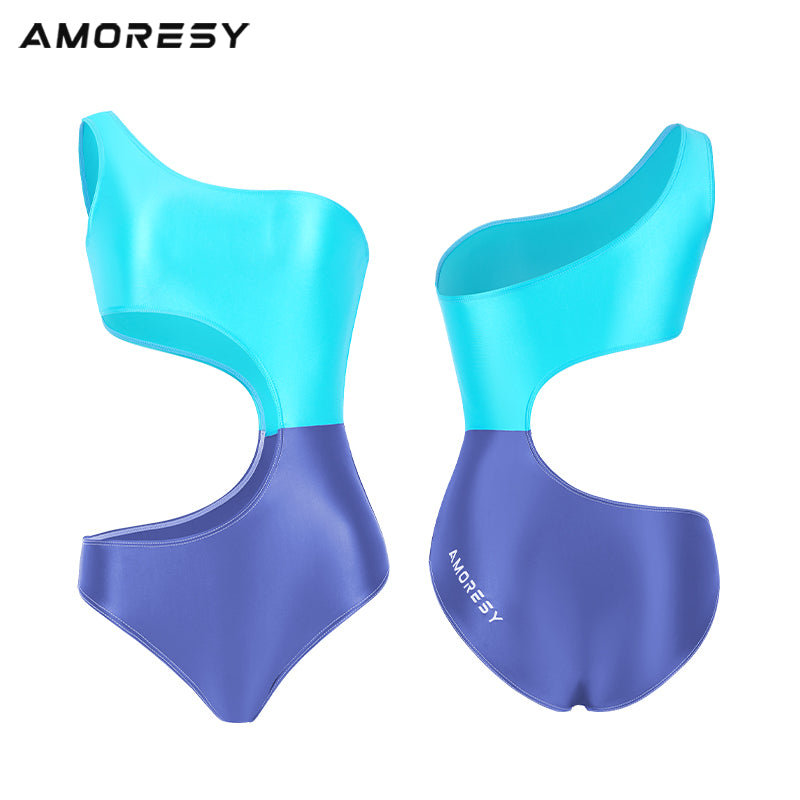 Alyssa Asymmetrical Cutout Swimsuit Leotard - AMORESY