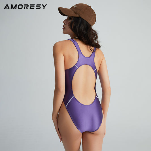 Serenelle High-Leg Backless Swimsuit Leotard Swimming suit - AMORESY