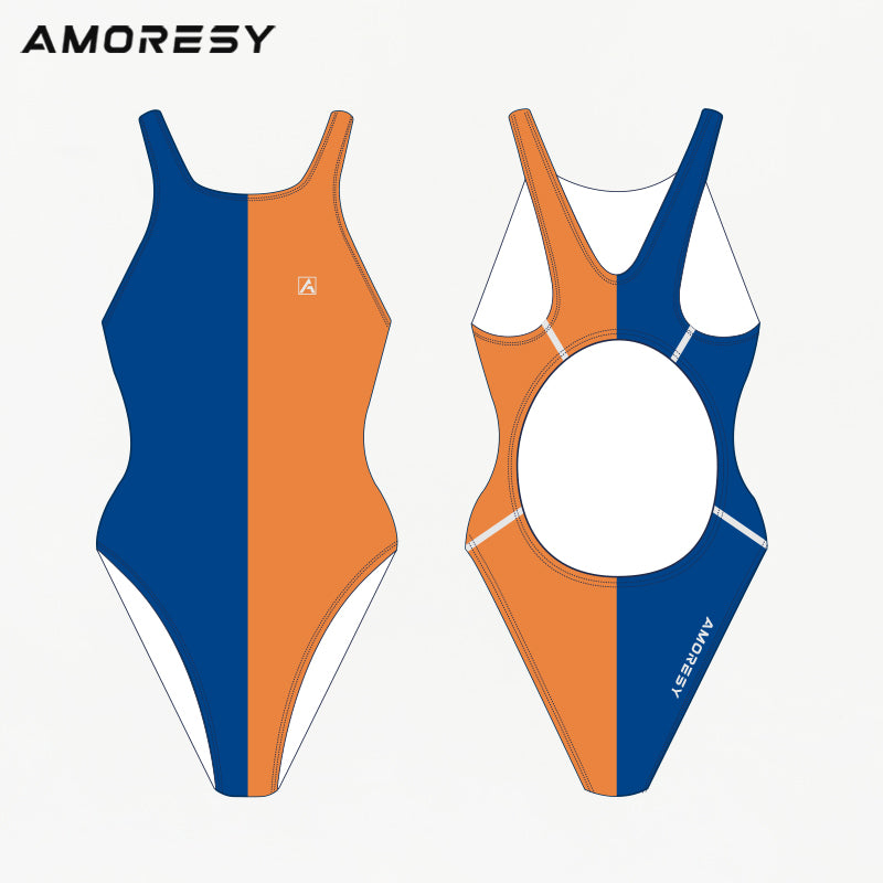 Nyrvana Two-Tone High-Leg Swimsuit Leotard Swimming suit - AMORESY