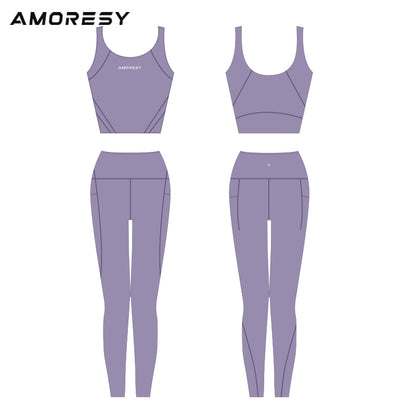 Angelica Sports Crop Top & Leggings - AMORESY