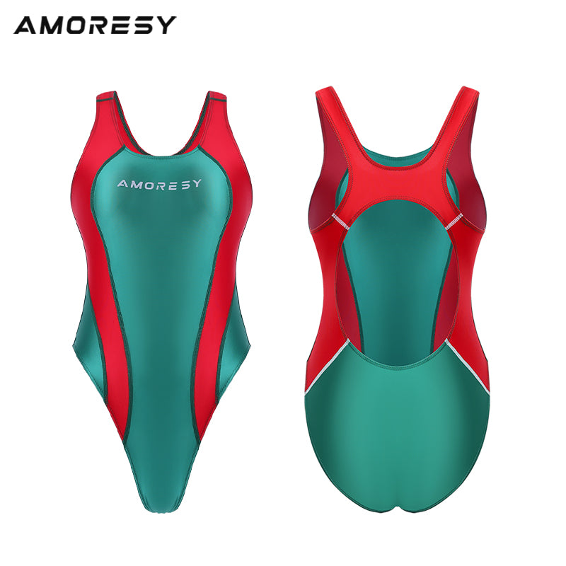 Festive Super High-Leg Backless Swimsuit Leotard - AMORESY